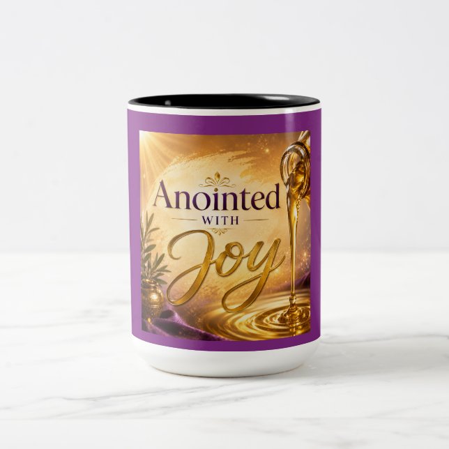 Anointed With Joy Two-Tone Coffee Mug (Center)