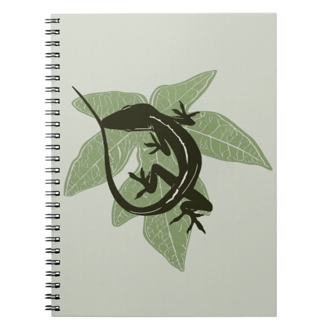 Anole Lizard on Leaf—Design 3 Notebook (Front)