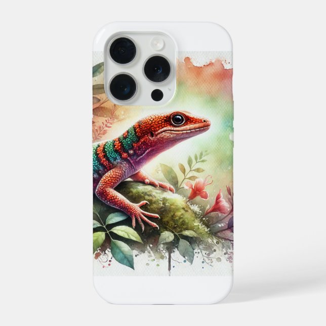 Anolis de rueda 100724AREF114 - Watercolor iPhone Case (Back)