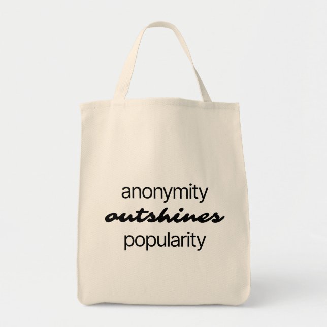 Anonymity Grocery Tote Bag (Front)