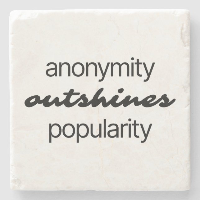 Anonymity Marble Stone Coaster (Front)