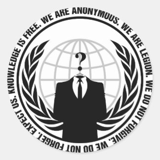Anonymous badge classic round sticker