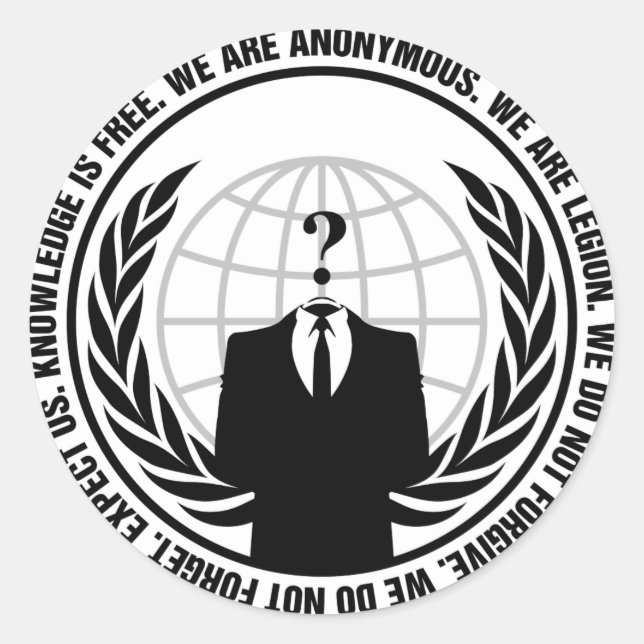 Anonymous badge classic round sticker (Front)