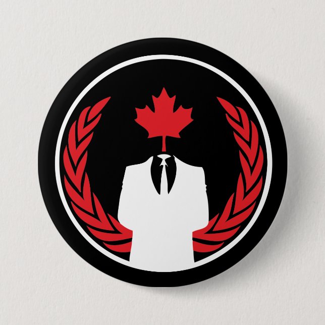 Anonymous Canada Black Button (Front)