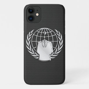 Anonymous Chrome on Carbon Fibre iPhone 11 Case