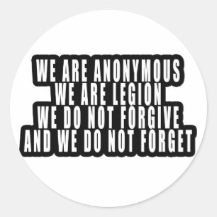 ANONYMOUS CLASSIC ROUND STICKER