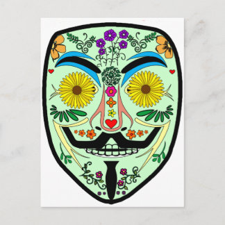 ANONYMOUS Day of the Dead 2 Art Anon Mask 4Chan Postcard
