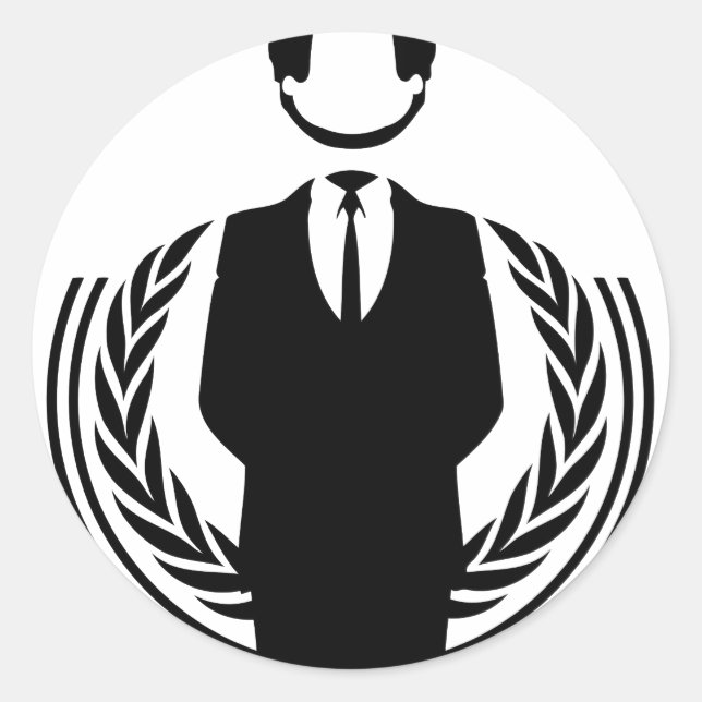 Anonymous DJ Classic Round Sticker (Front)