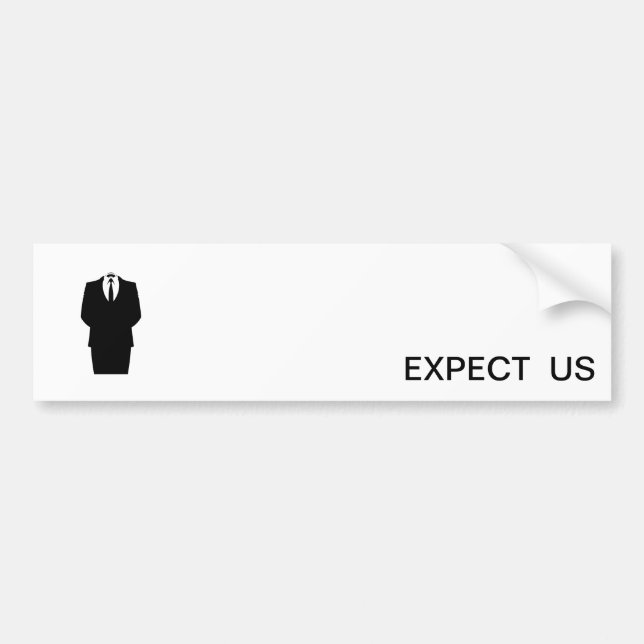 Anonymous Expect Us Bumper Sticker (Front)