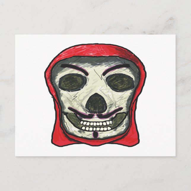 Anonymous Hacker Skull Postcard (Front)