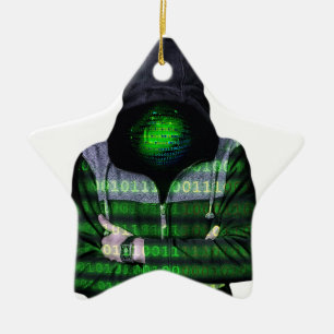 Anonymous Internet Hacker Ceramic Tree Decoration