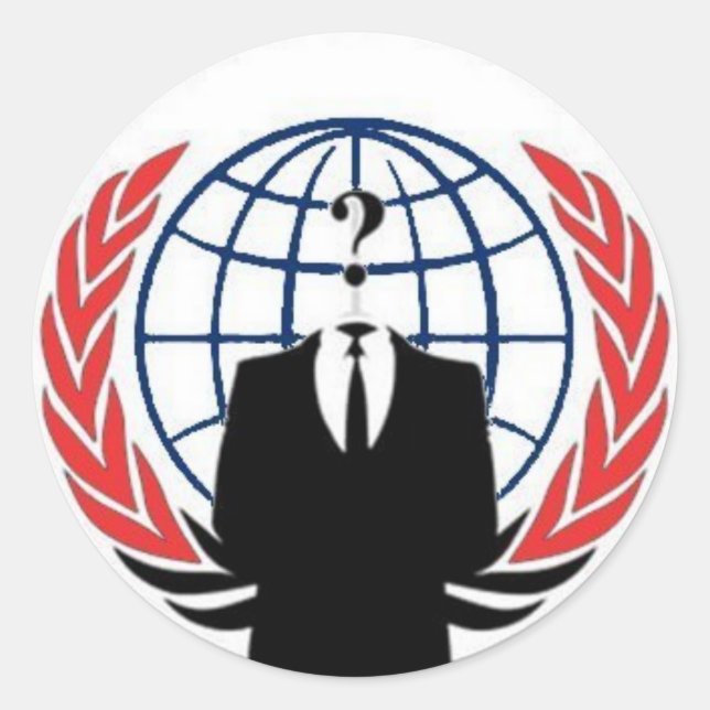 #anonymous ops classic round sticker (Front)