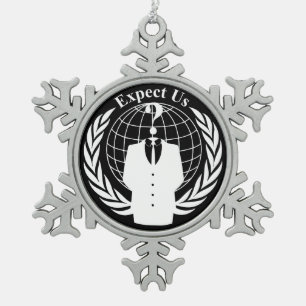 Anonymous seal snowflake pewter christmas ornament