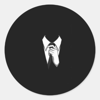 Anonymous Suit and Tie Classic Round Sticker