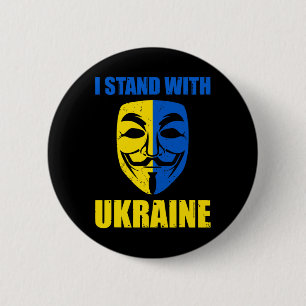 Anonymous Ukrainian Lover I Stand With Ukraine Sup 6 Cm Round Badge