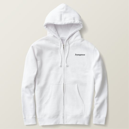 white zip hoodie