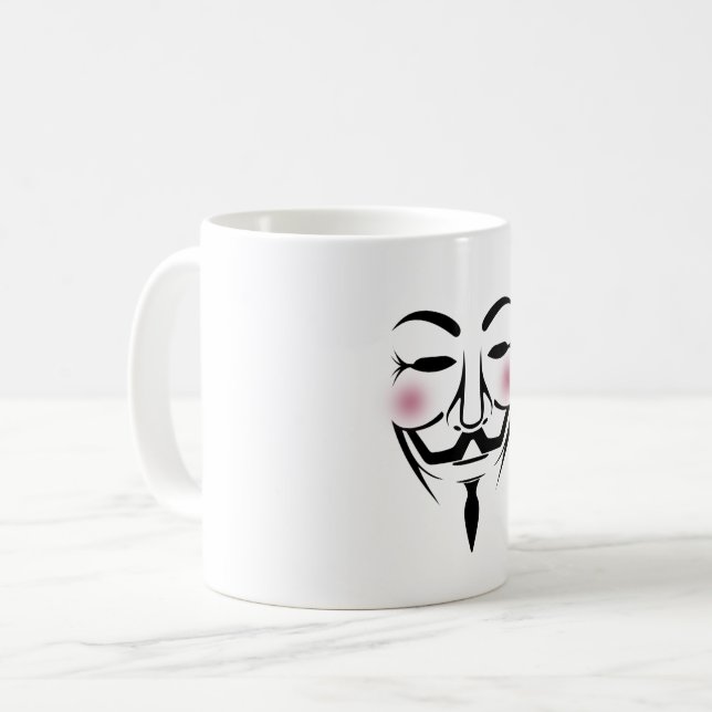 anonymus mask vendetta hacker cyber internet hackt coffee mug (Front Left)