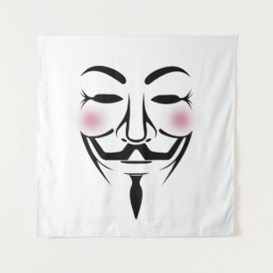 anonymus mask vendetta hacker cyber internet hackt tapestry