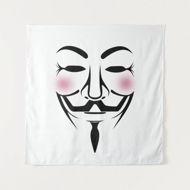 anonymus mask vendetta hacker cyber internet hackt tapestry (Front)