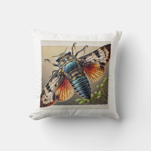 Anoploderomorpha Insect 020924IREF229 - Watercolor Cushion (Front)