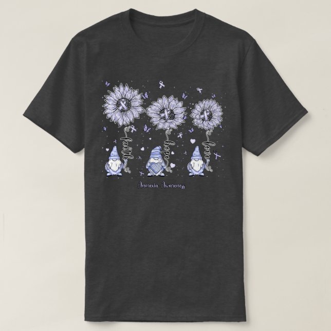anorexia Awareness gnome faith hope sunflower T-Shirt (Design Front)
