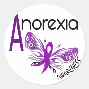 ANOREXIA BUTTERFLY 3.1 CLASSIC ROUND STICKER