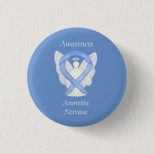 Anorexia Nervosa Awareness Ribbon Angel Custom Pin