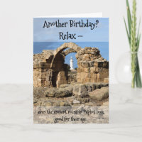 Another Birthday?  Card with Paphos ancient ruins