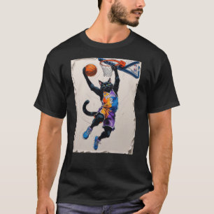 Another black cat dunking a basketball! T-Shirt