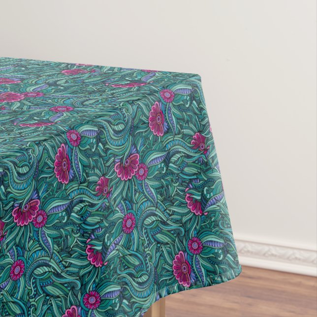 Another Bold Contemporary Floral Tablecloth (In Situ)