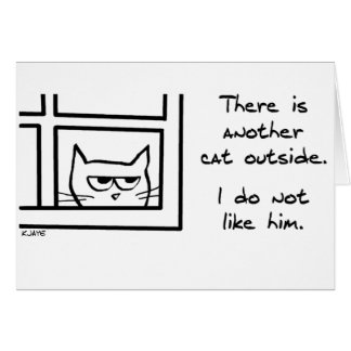 Another Cat in the Yard - Funny Cat Card
