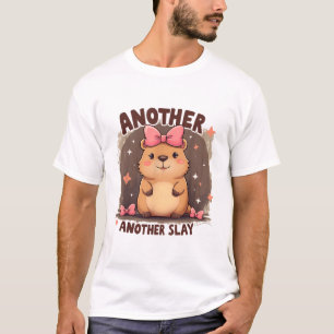 Another Day Another Slay Cute Capybara Lover Pink  T-Shirt