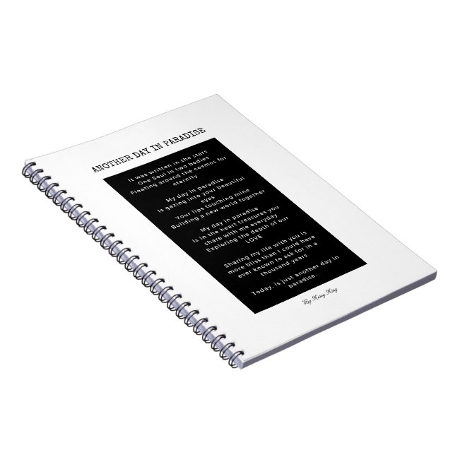 Another day in paradise black and white notebook (Right Side)