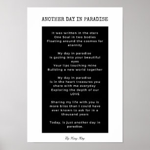 Another day in paradise love poem wall art decor 