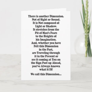 Another Dimension - Message Inside Card