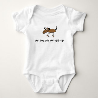 another dog, my dog ate my spit-up. baby bodysuit
