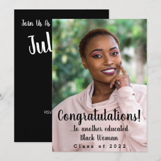 Another Educated Black Woman 2022 Graduation Photo Invitation