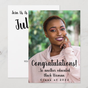Another Educated Black Woman 2022 Graduation Photo Invitation