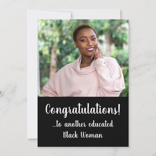 Another Educated Black Woman Photo Graduation Invitation (Front)