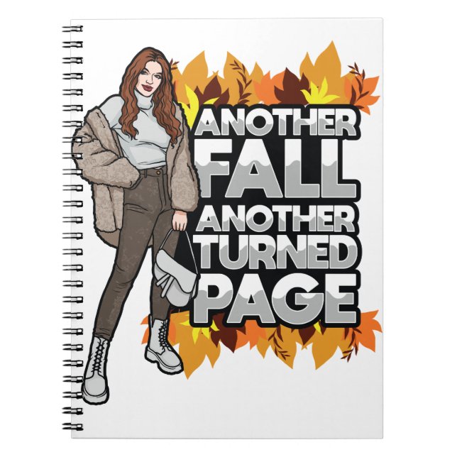 Another Fall & Turned Page Thanksgiving Thankful  Notebook (Front)