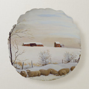 Another Hard Winter Round Cushion
