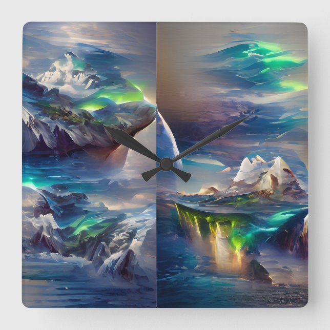 Another Land Ice And Sea-All Aglow Square Wall Clock (Front)