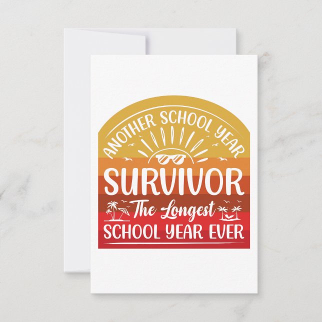 Another School Year Survivor Funny School RSVP Card (Front)