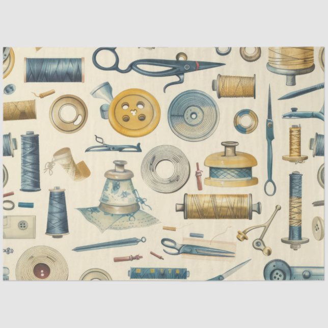 Another Sewing Junk Journal Series Design #3 Tissue Paper (Front)