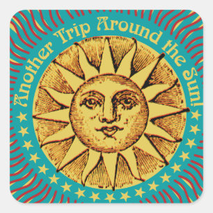 Another Trip Around the Sun Boho Birthday Square Sticker