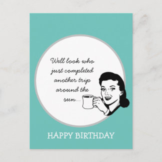 Another Trip Around the Sun Funny Retro Birthday Postcard