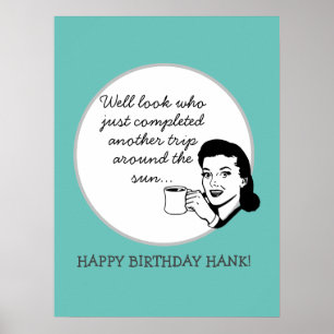 Another Trip Around the Sun Funny Retro Custom Poster