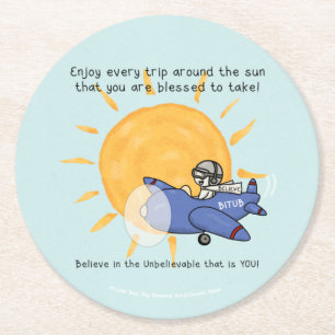 Another Trip Around the Sun Round Paper Coaster