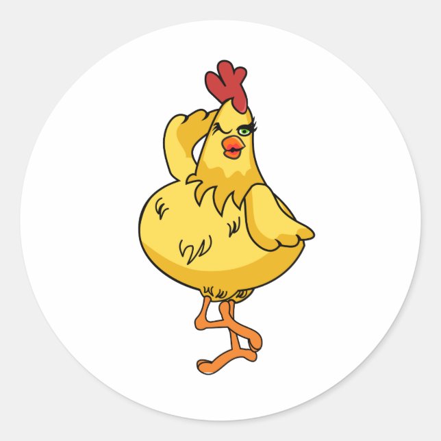 Another very silly Chicken Classic Round Sticker (Front)