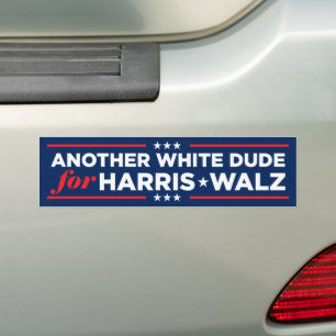 Another White Dude for Harris Walz 2024 Bumper Sticker